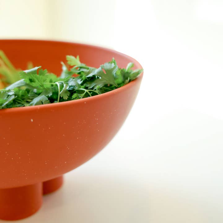 MARMEDA - Wholesale Decorative Plate/Dish/Bowl - Large Speckled Orange Compote Bowl- Modern Southwestern2