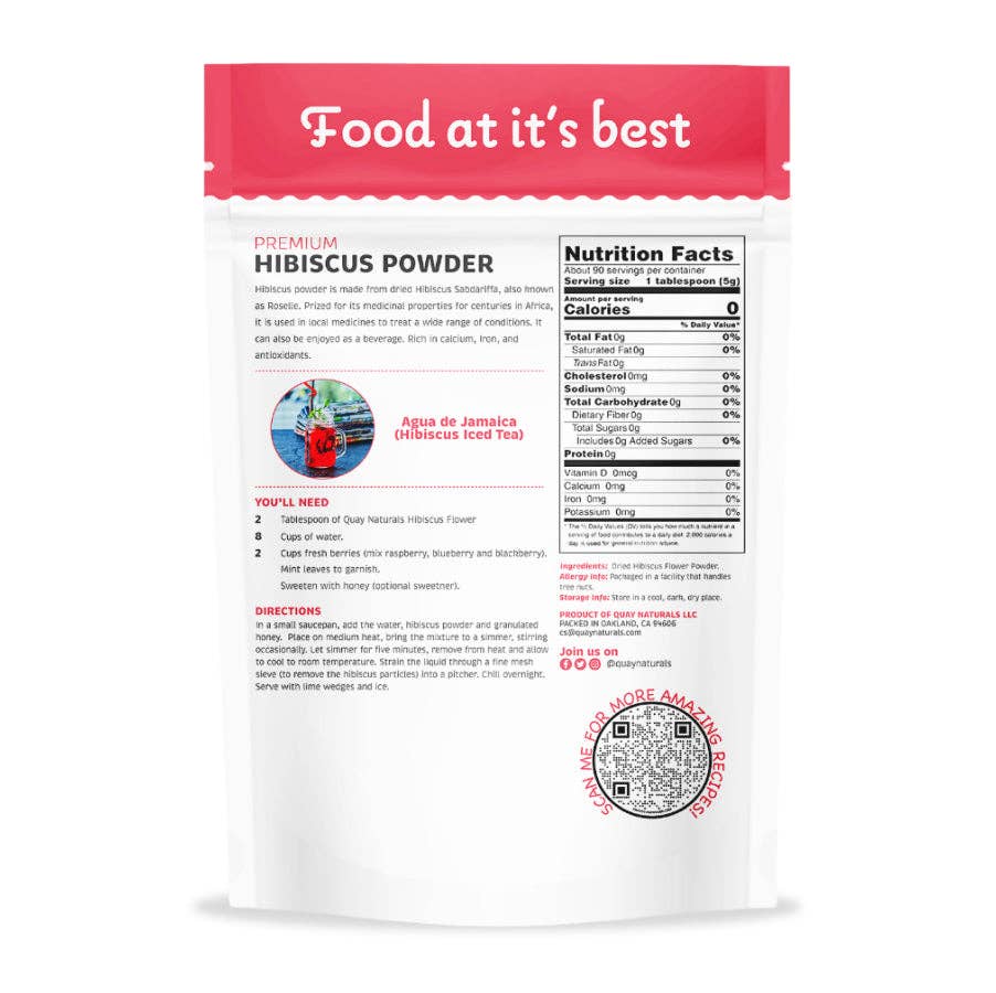 Quay Naturals – wholesale Protein/superfood powder – Hibiscus Flower Powder1