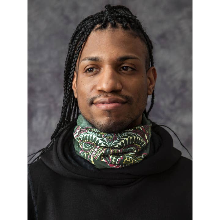 Ta Moko Neck Gaiter - Olive for wholesale on Faire2