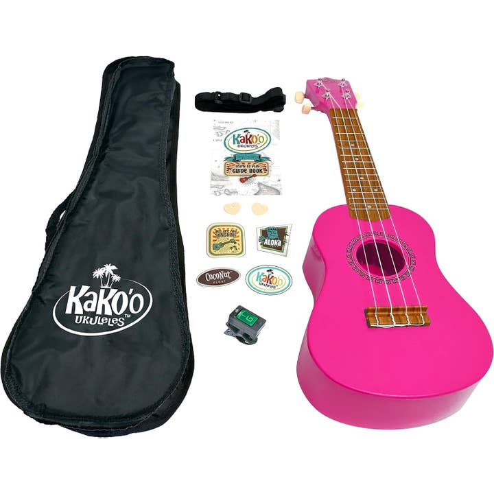 KaKo'o Ukuleles - Hibiscus Pink Solid Pack for wholesale by Blue Canoe Brands Inc