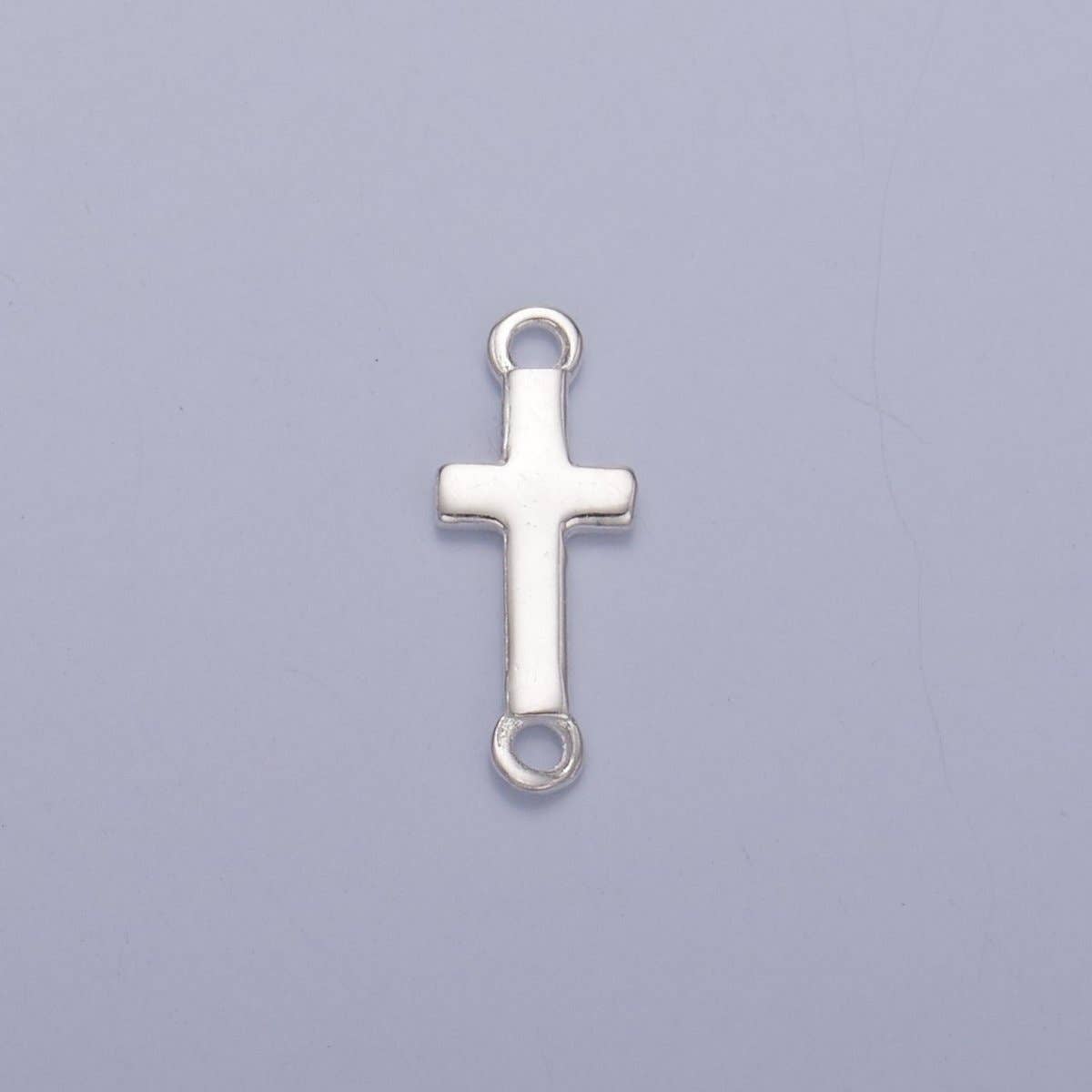 Aim Eternal - Wholesale Craft Supplies - S925 Sterling Silver 13mm Minimalist Cross Connector | SL-6370
