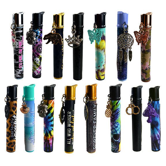 Smokezilla Thin Tube Lighter with Charm Assortment - 15/Pack for wholesale by Novelty Closeout