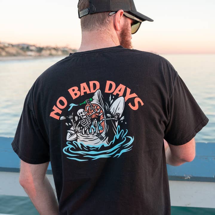 Cove - Wholesale Screen Printed T-Shirt - Men's - No Bad Days Tee - Black2