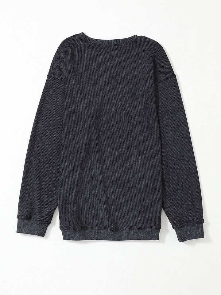 Suhkasana – wholesale Sweatshirt – Women's – Customizable Solid Ribbed Knit Round Neck Casual PulloverSweatshirt4