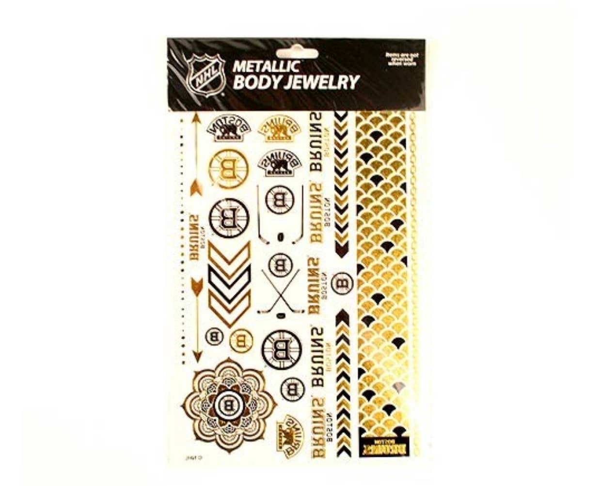 St. Louis Wholesale LLC - Wholesale Temporary Tattoo - Tattoos 2pk Body Jewelry 6"x10"- Boston Bruins0