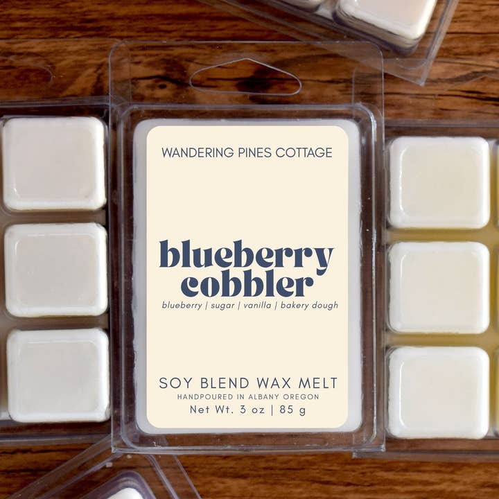 Blueberry Cobbler Dessert Wax Melts Clamshell - 3 oz for wholesale by Wandering Pines Cottage