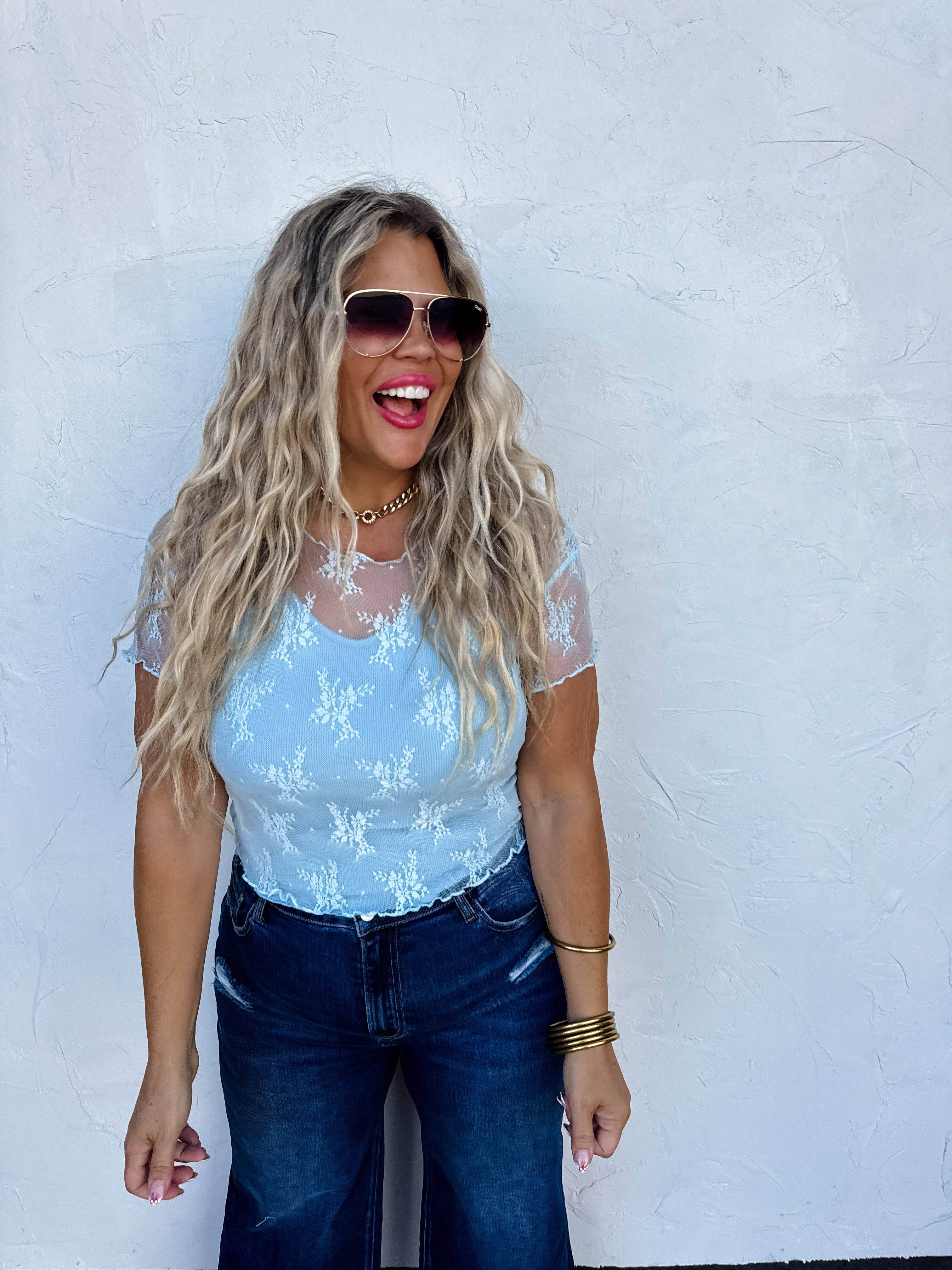 BLAKELEY - Wholesale Blouse - Women's - ALLE SHORT SLEEVE LACE TOP11