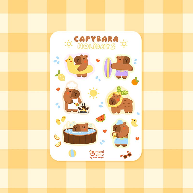 Monisimo - Wholesale Sticker - Capybara Holidays Sticker Sheet2