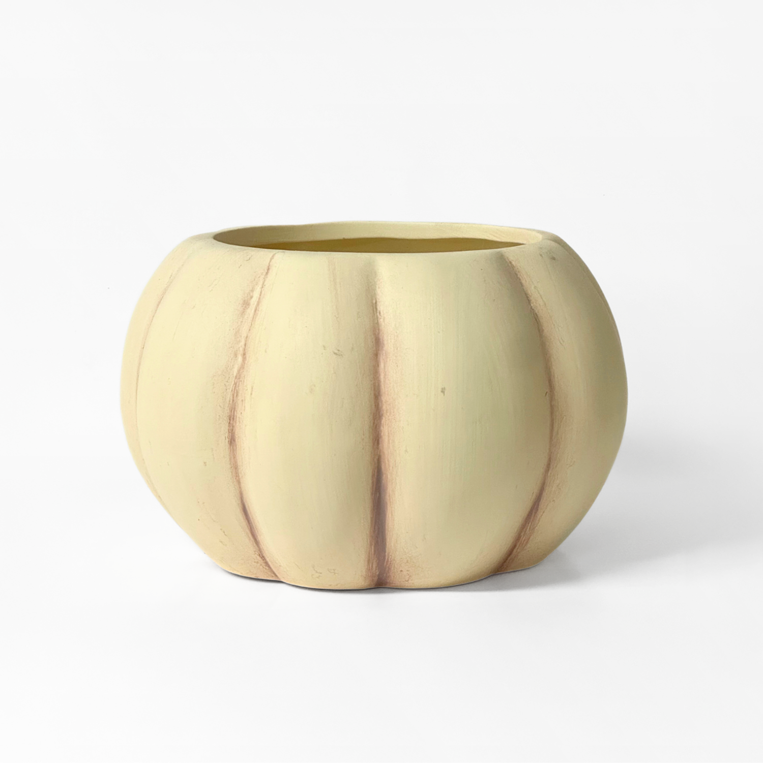Jacobson - Wholesale Plant Pot - Matte Ceramic Pumpkin Planter - Ivory2
