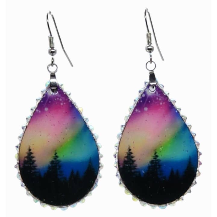 Boucles d'oreilles Northern Lights avec strass pour la vente par BCD