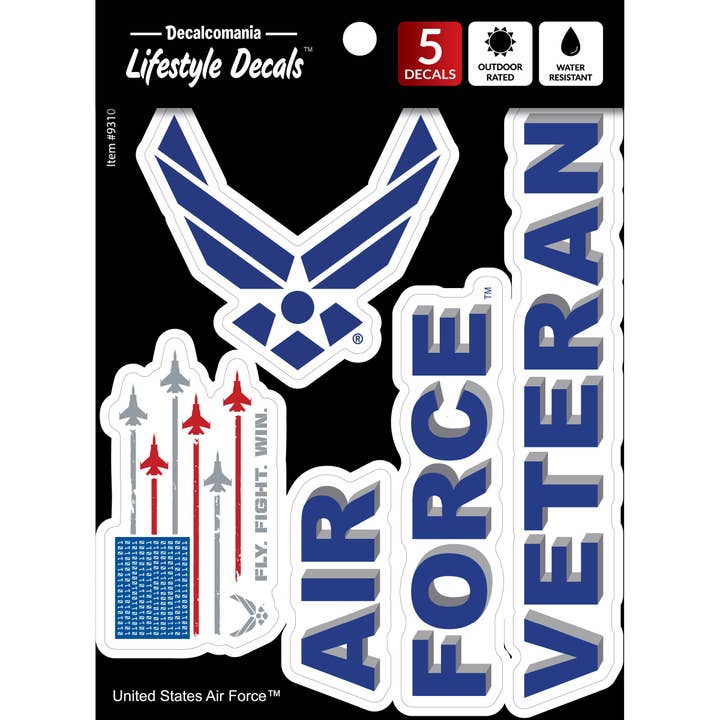 US Air Force Veteran Licensed Military Car Sticker Decal for wholesale by Decalcomania