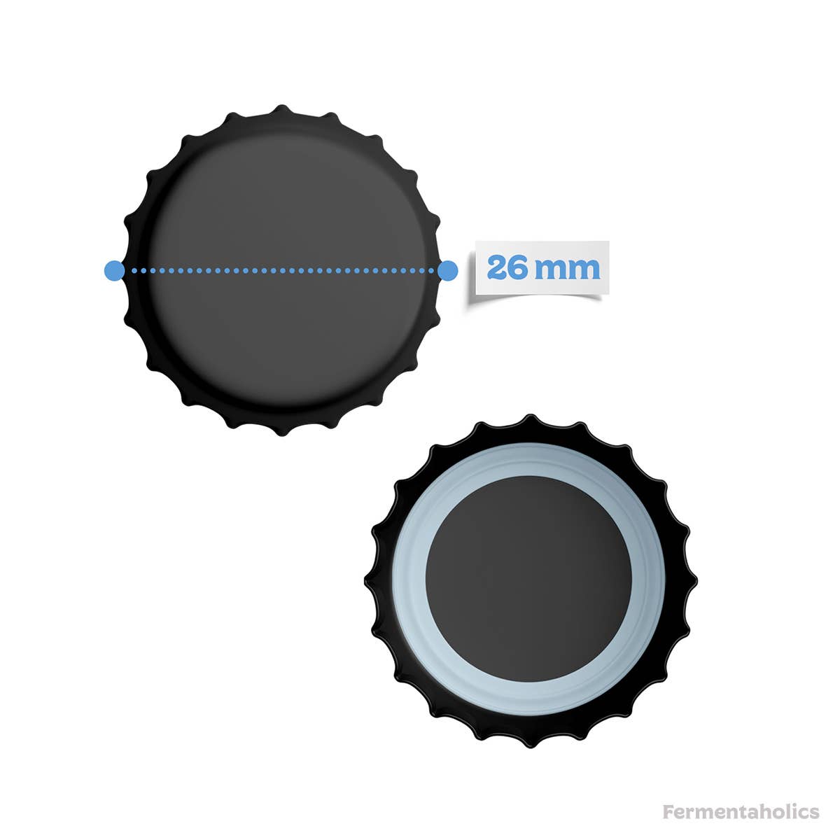 Fermentaholics - Wholesale Bottle/Wine Opener - Fermentaholics Black Beer Bottle Caps - 144 Count3