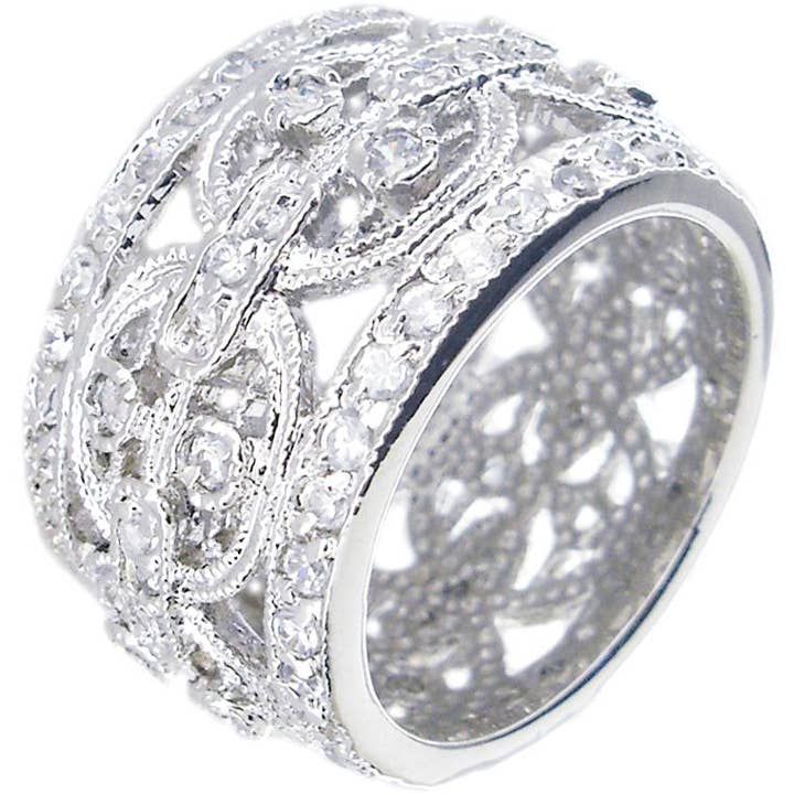 Ring. Breites Pave-Cz-Band STR225 für den Großhandel von Zirconmania Wholesale Fashion Jewelry