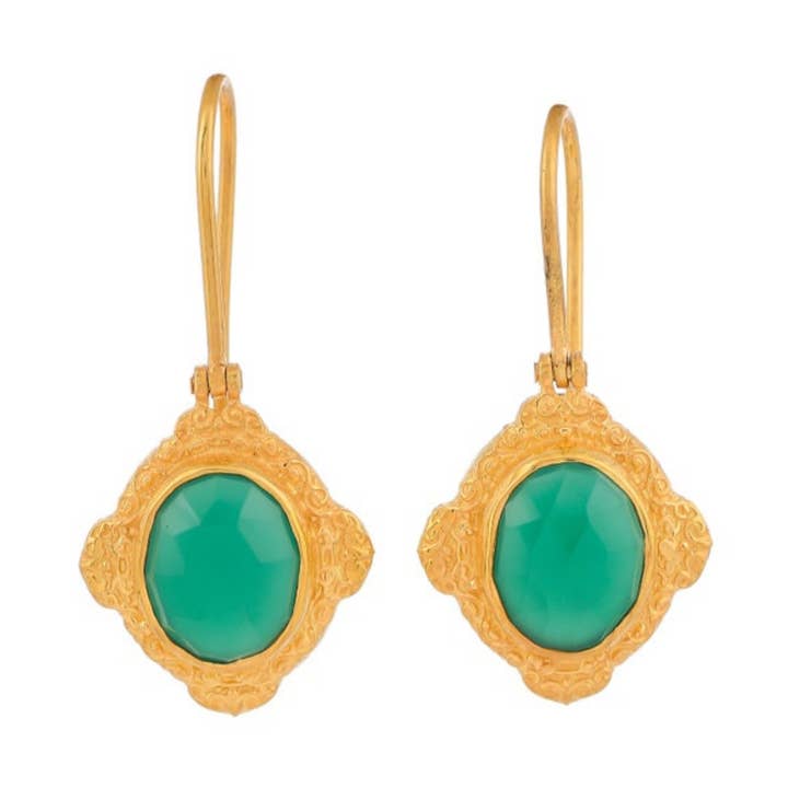 ”Hur du säger mitt namn” 925 Silver & Onyx Vermeil Örhänge för wholesale av Misteerious Seed