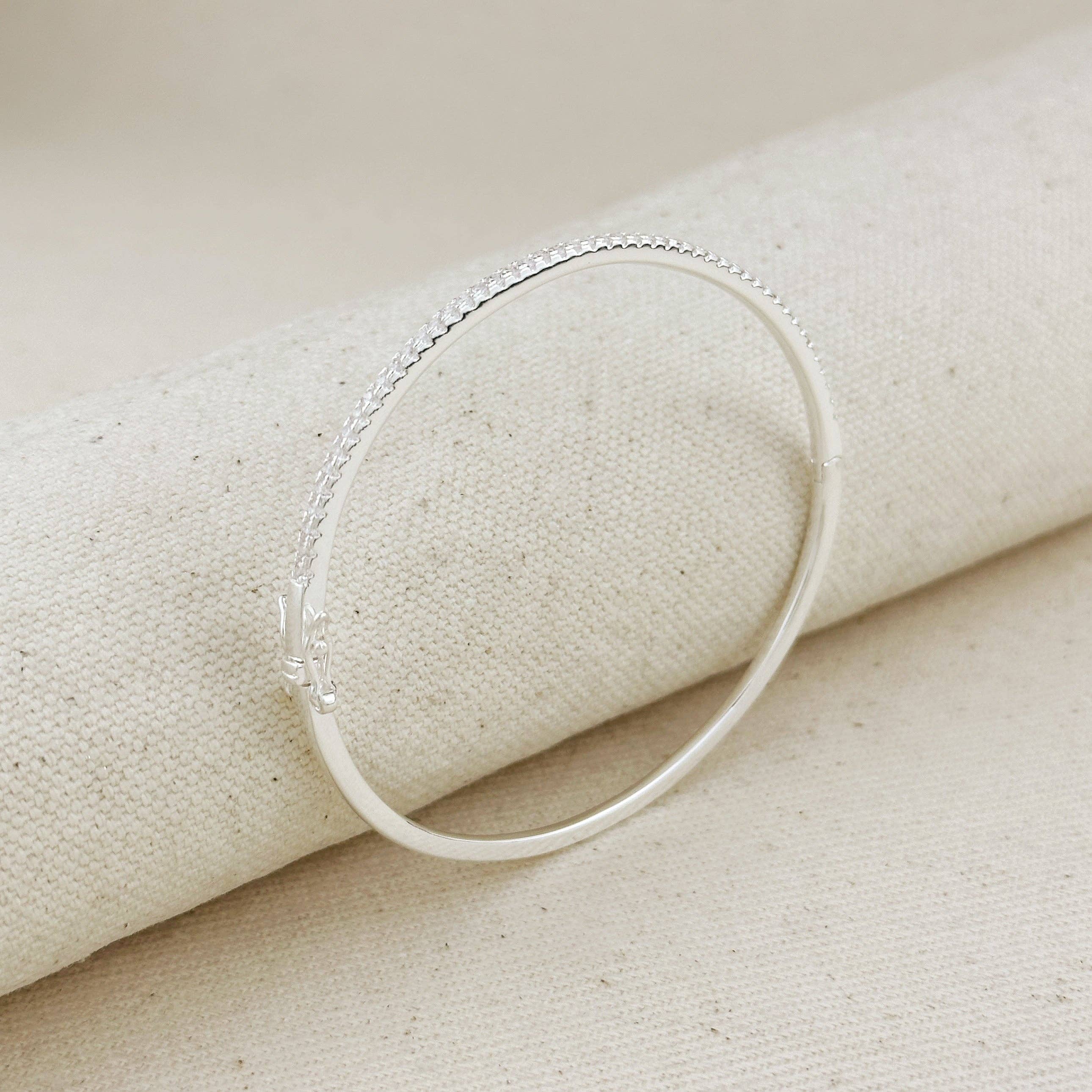 GoldFi - Wholesale Bangle Bracelet - 18k Gold Filled Thin Line CZ Bangle Bracelet2