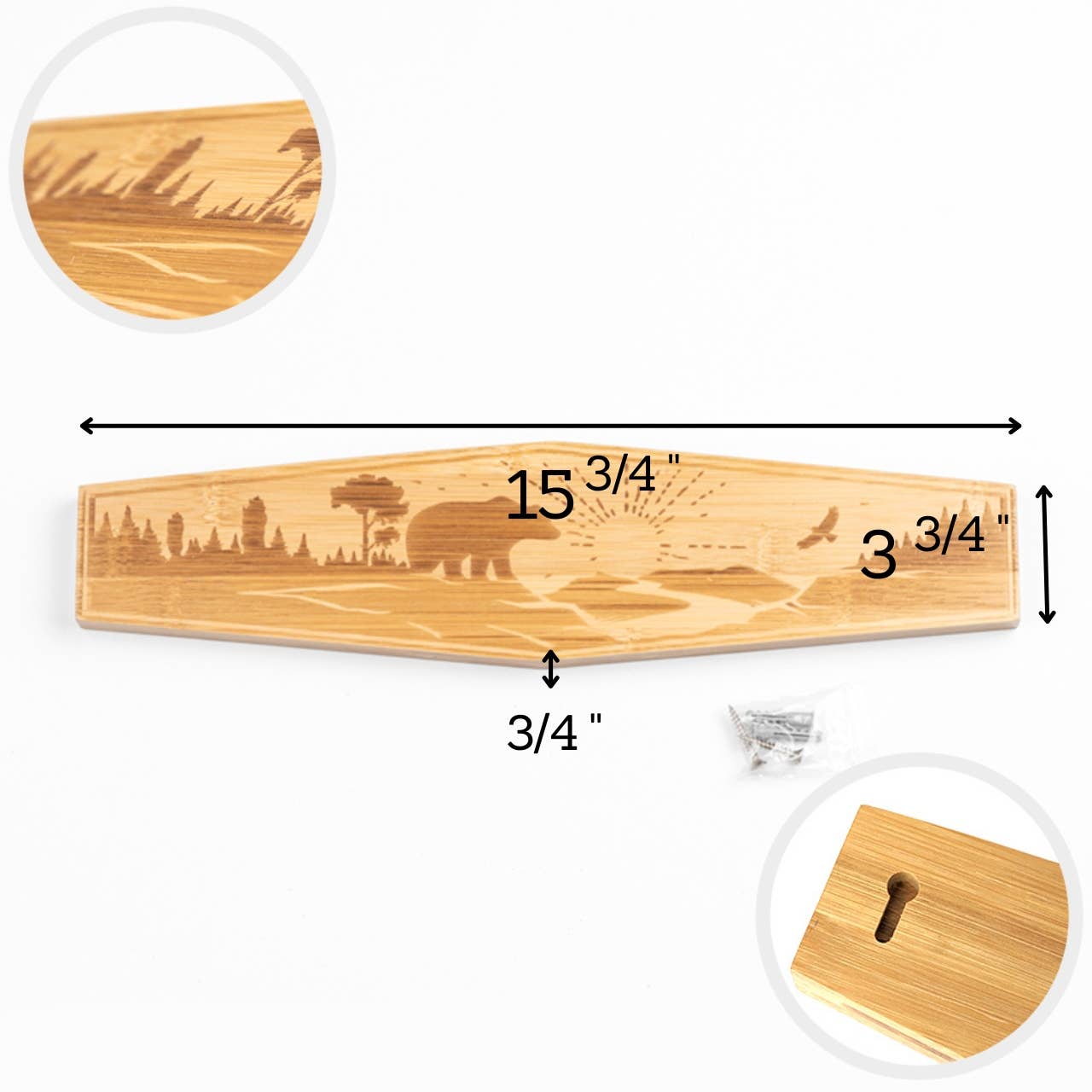 Rudderr, LLC/MintBucket - Wholesale Knife Storage - 16" Premium Magnetic Engraved Knife Holder for Wall - Bear6