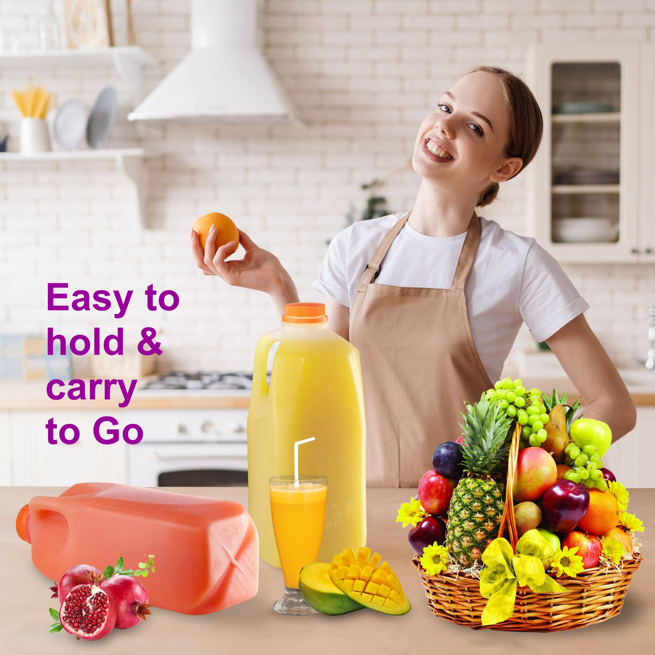 EcoQuality – wholesale Mjölk- och juiceflaska – 64oz tomma plastjuiceflaskor med manipuleringssäkra kepsar6