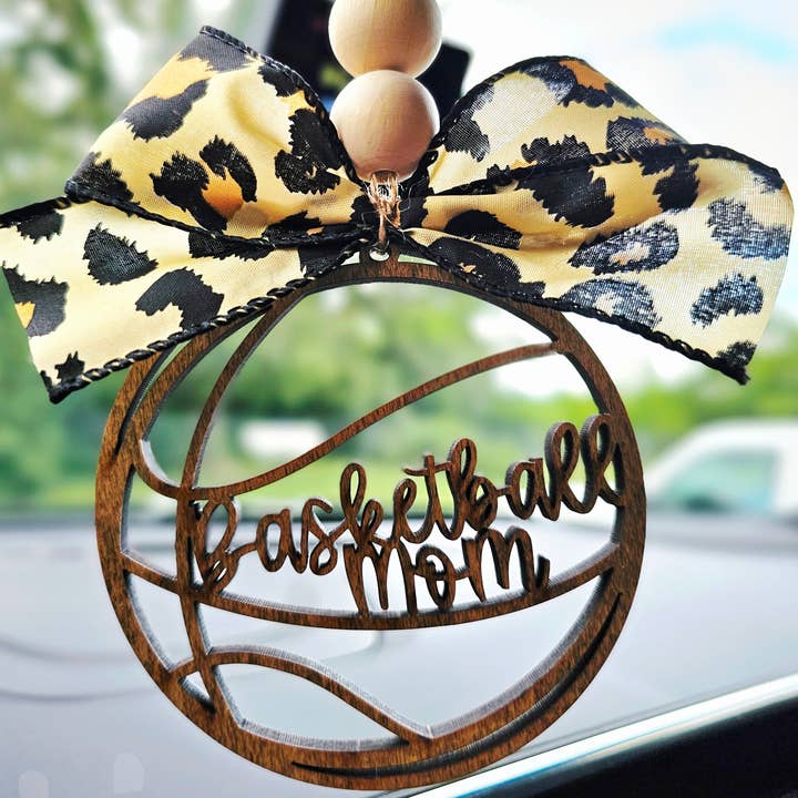 Basketball Mom Car Charm Ornament Bag Charm for wholesale by BD Lasers INC.