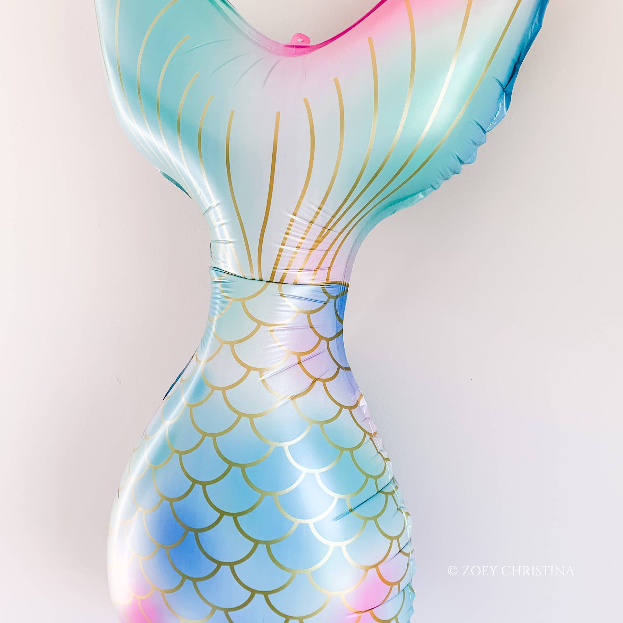 Zoey Christina - Vente Ballon - Ballons en aluminium queue de sirène – Pastel iridescent et arc-en-ciel1