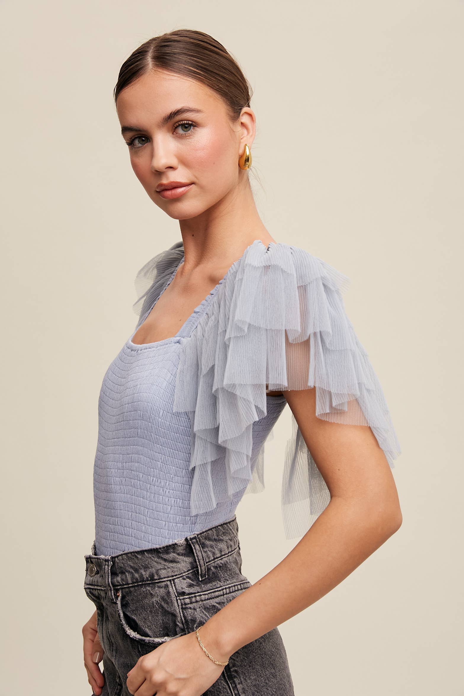 Listicle – Bodysuit - Mulher por atacado – Body Elegância Plissada40