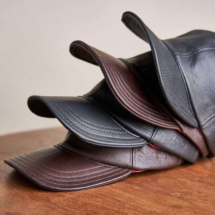 Lund Leather - Wholesale Baseball Cap - Unisex - Unisex Leather Hat (Two Colors Available)