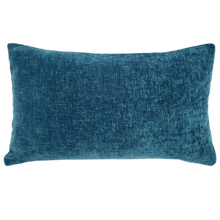 12" x 20" Venetian Velvet Peacock Teal Throw Pillow for wholesale by Pillow Decor