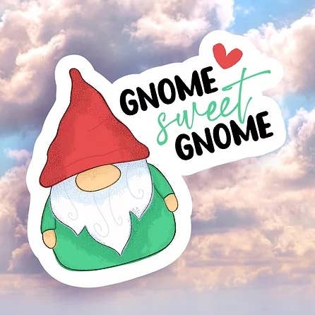 Gnome Sweet Gnome Sticker for wholesale by Studio Moonflower