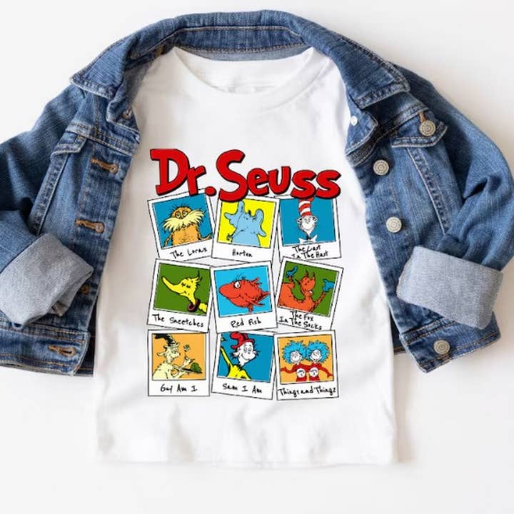 Black Read Across America Cartoon Characters Shirt, Dr Seuss Shirt for wholesale on Faire0