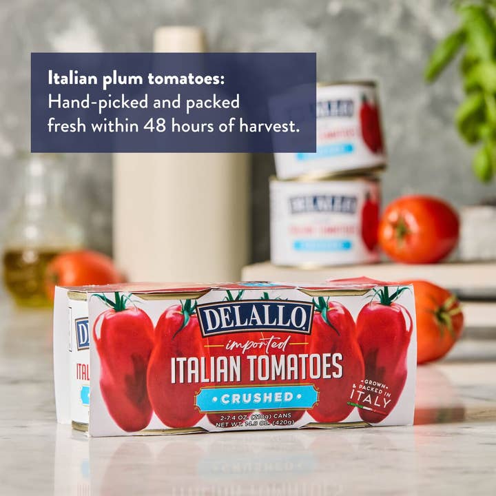 Delallo - Wholesale Sauce - Imported Italian Crushed Tomatoes (2-Pack, 7.4 oz.)1