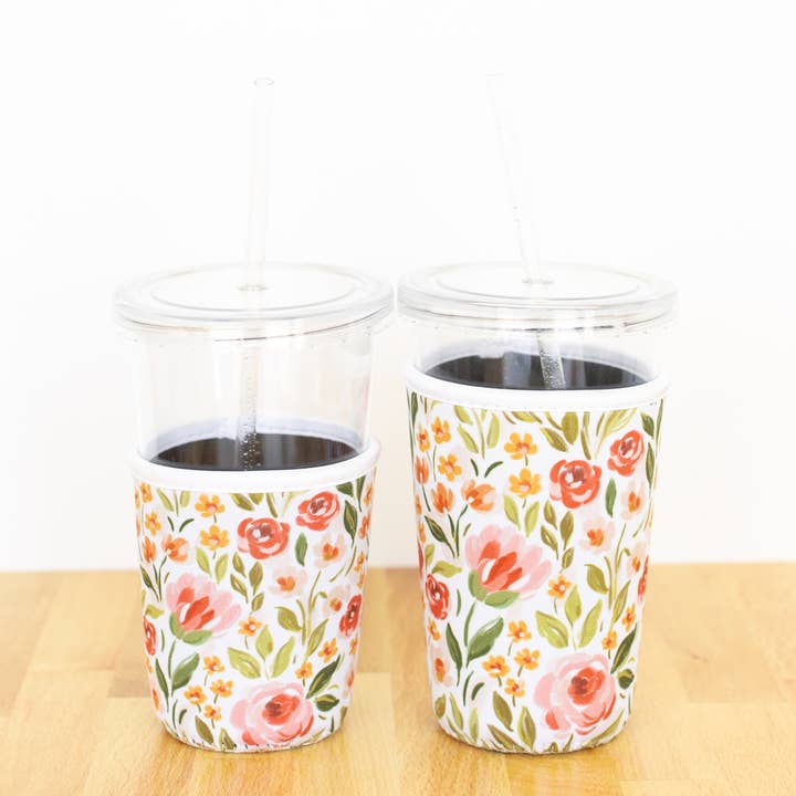 Elyse Breanne Design - Wholesale Drink Huggers & Koozies - Spring Garden Drink Sleeve, Iced Coffee Koozie, Drink Cover2