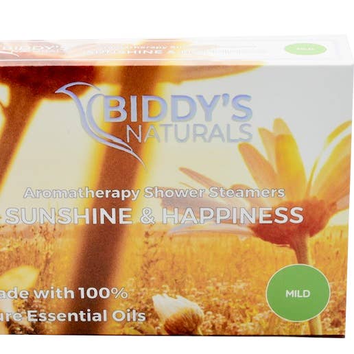 Clementine, Pink Grapefruit, Lemon & Orange SUNSHINE & HAPPINESS Shower Steamers Aromatherapy 2-Pack made with 100% Pure Essential Oils for wholesale by Biddy's Naturals