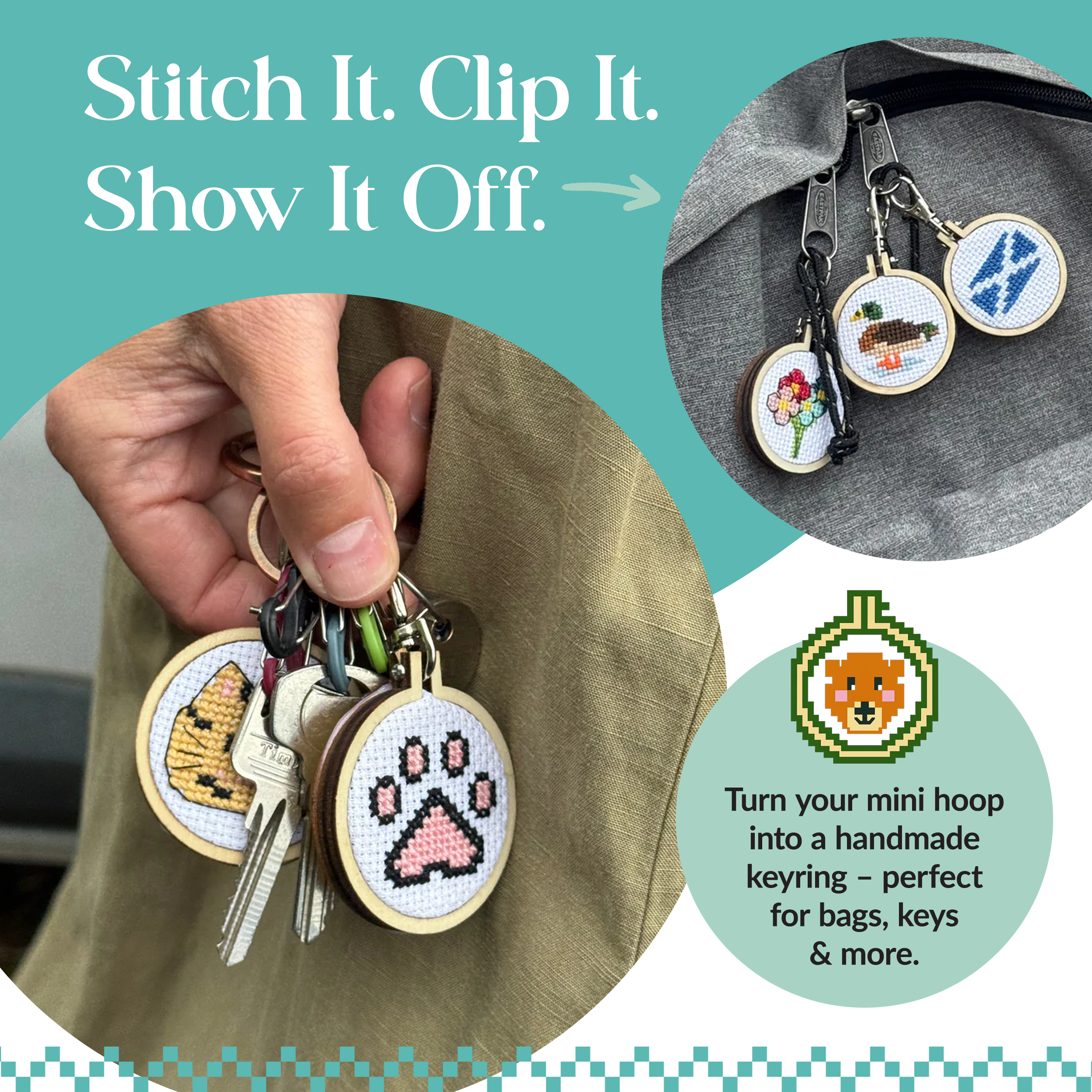 The Crafty Kit Company - Wholesale Embroidery/Cross Stitch Supplies - 'Dam fine beaver!' Mini Matchbox Cross Stitch Kit1