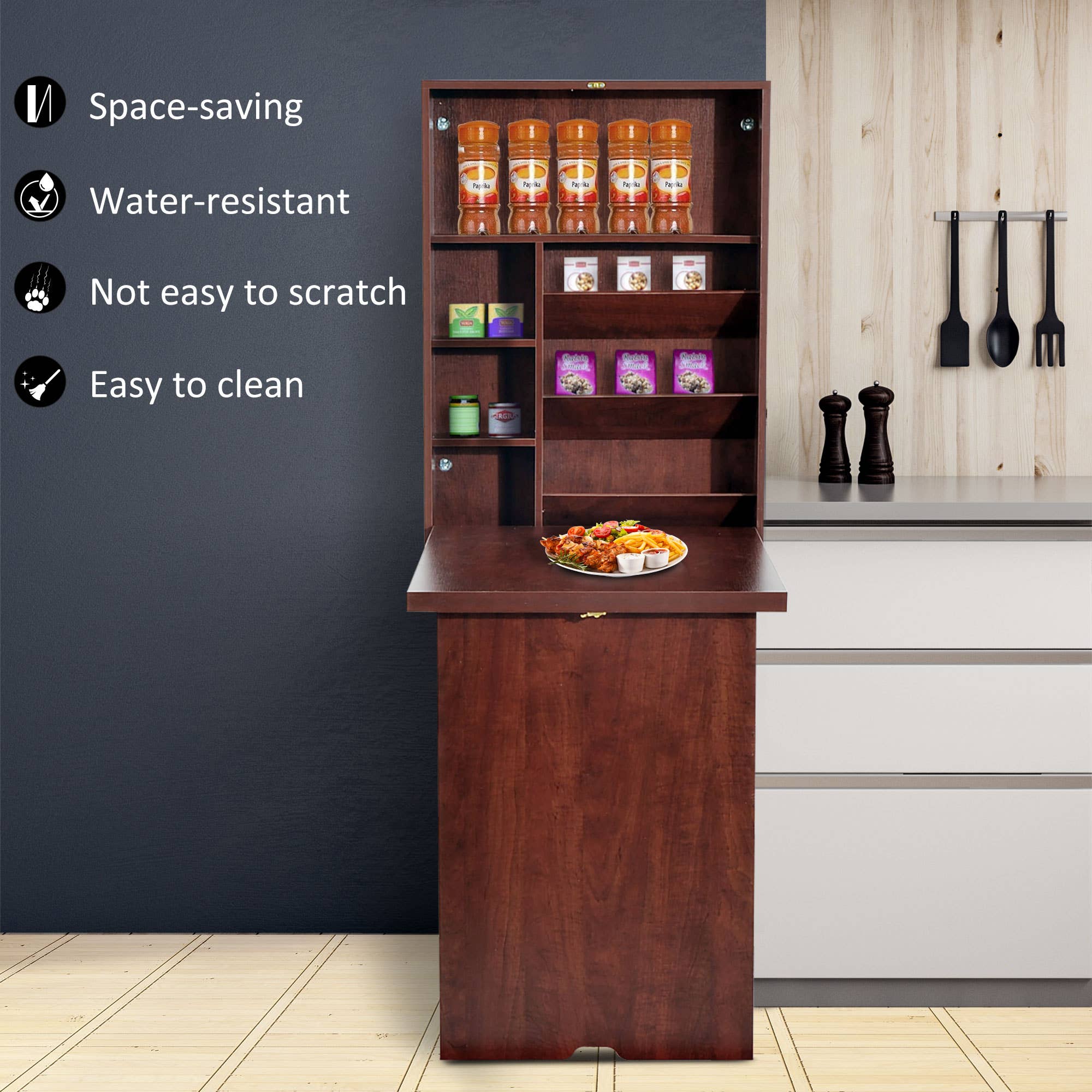 39F Inc. - Wholesale Desk Set - Wall-Mounted Folding Desk with Storage Shelves, Space-Saving4