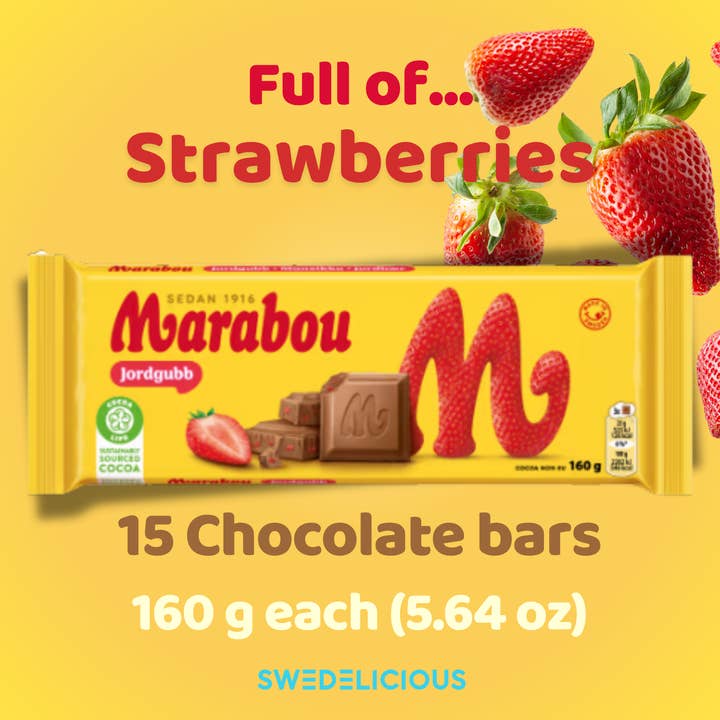 Marabou Aardbei - Zweedse melkchocolade voor wholesale door Swedelicious - Swedish Candy