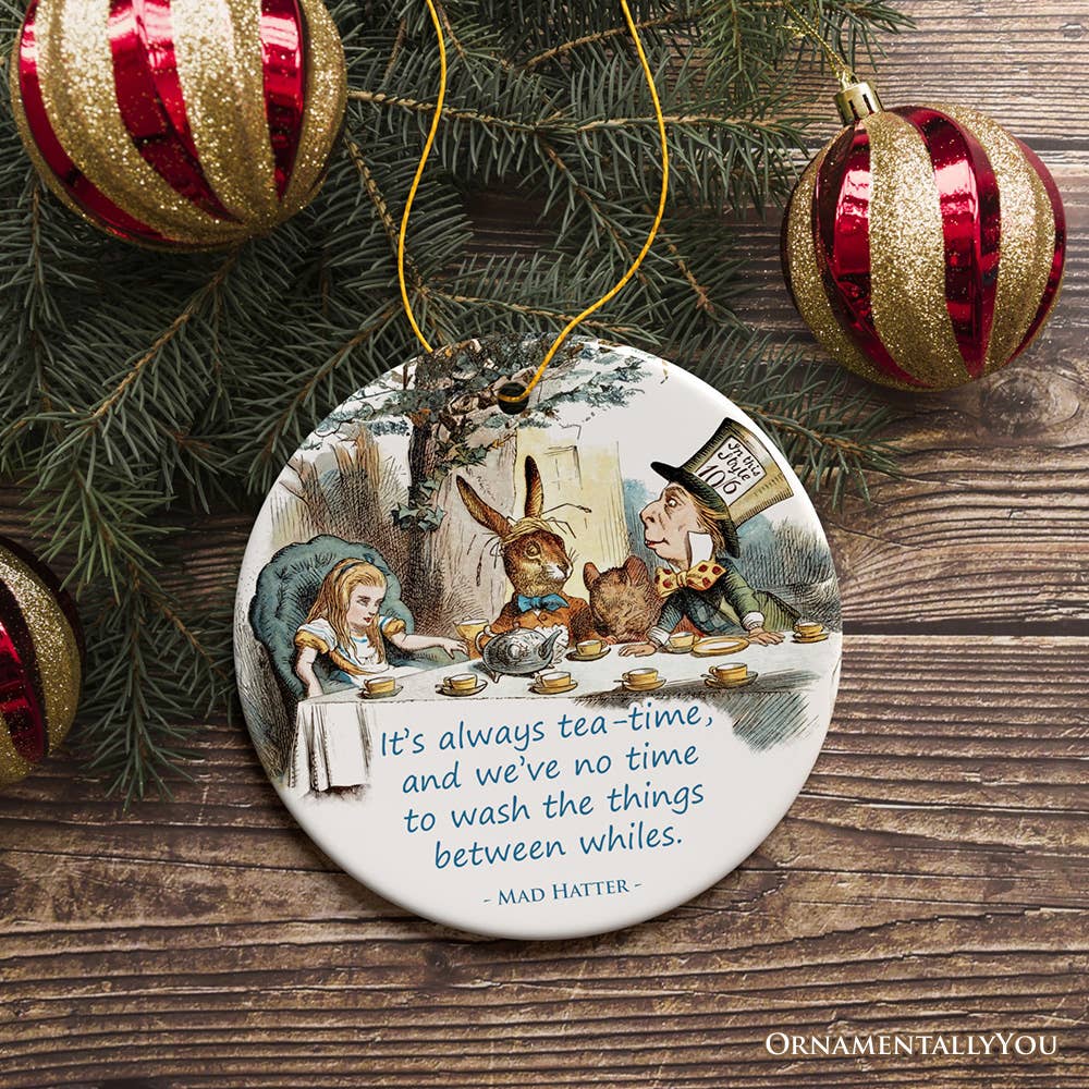 OrnamentallyYou - Vente Objets de décoration - Décoration de Noël « It's Always Tea Time », décoration vintage3