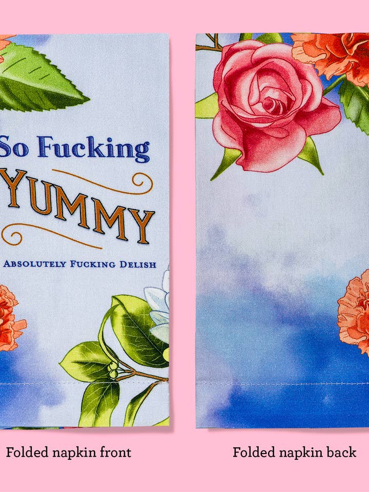 So Fucking Yummy cloth dinner napkin - Single napkin for wholesale by Bad Grandma Designs