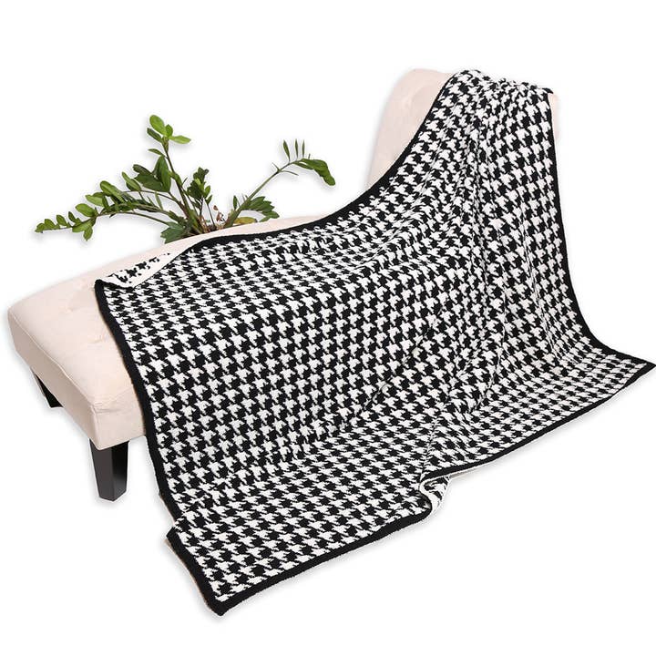Fashion City - Wholesale Throw Blanket - Houndstooth Pattern Luxury Soft Throw Blanket5