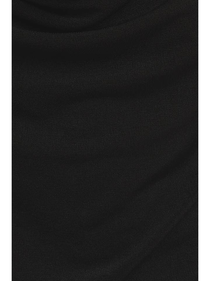 Black SHORT SLEEVE COWL NECK TOP for wholesale on Faire