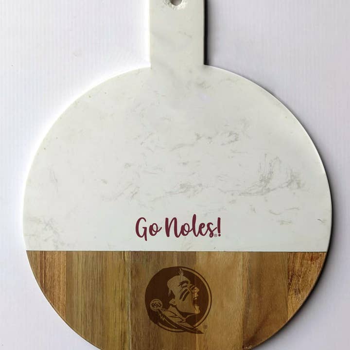 Florida State Spirit Marble and Wood Charcuterie Board for wholesale by Valiant Gifts Inc