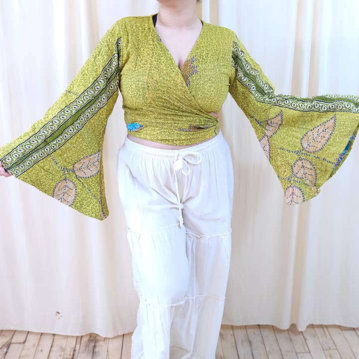 Karma Nepal Crafts – Blusa - Mulher por atacado – Top Envolvente Boho Kantha15