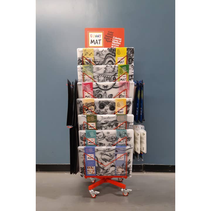 Funny Mat metal rotating tall floor display for wholesale by Funny Mat
