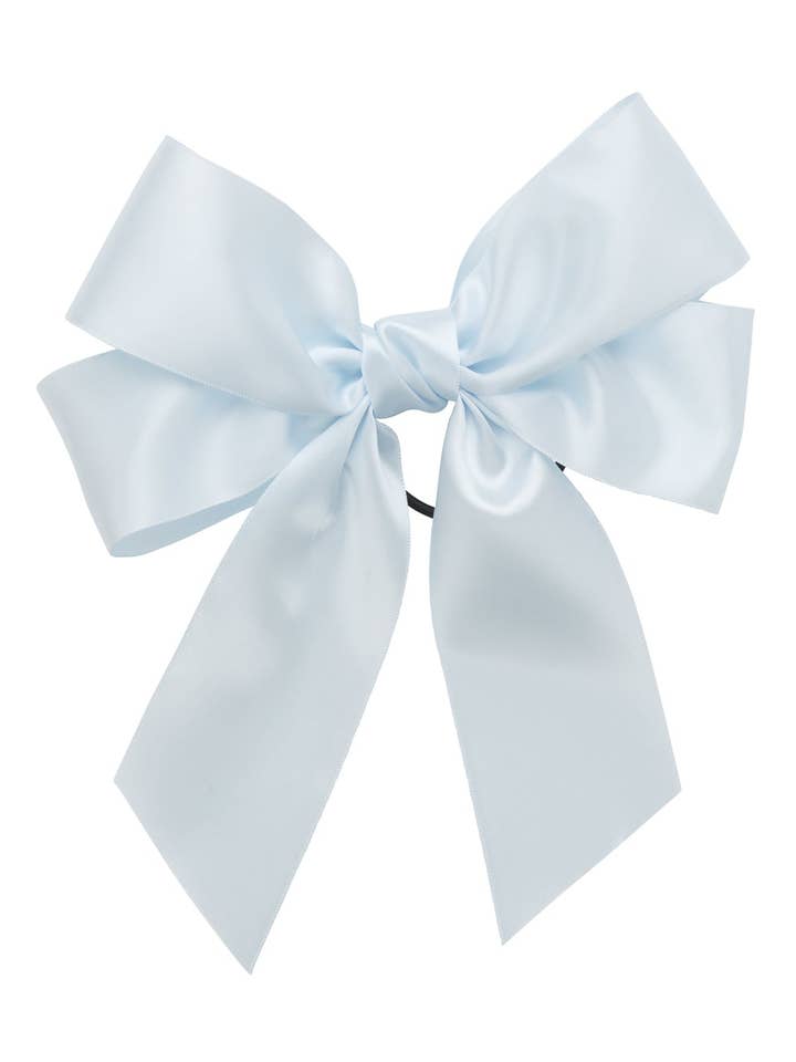 Oversized Bow Pony/Clip - Blue Vapor for wholesale by Project 6 NY Kids