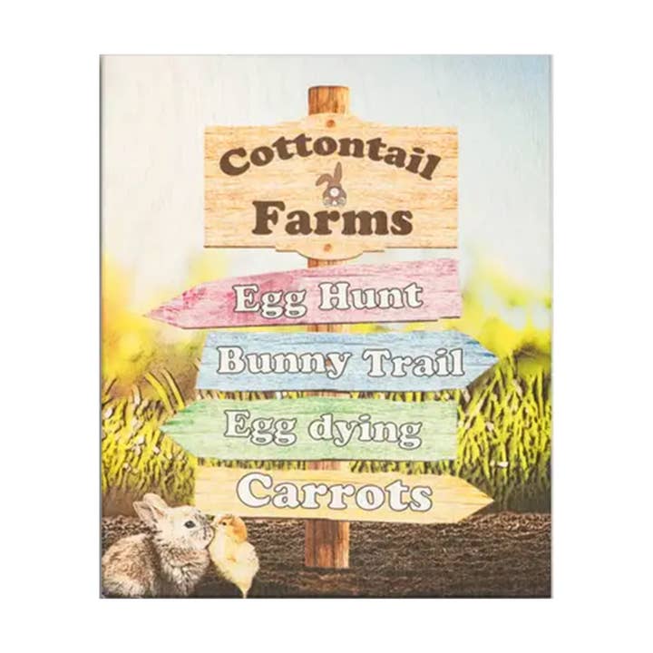 JennyGems - Wholesale Sign - Cottontail Farms Easter Decor Wooden Sign, Spring Decoration