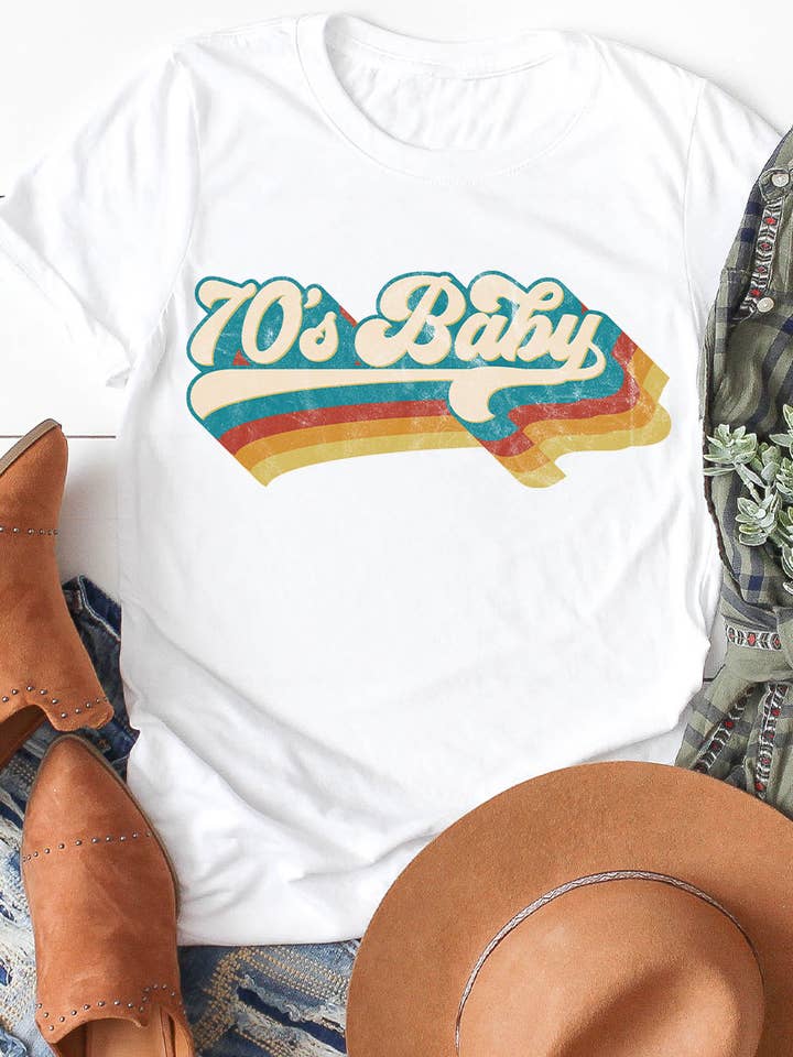 Kissed Apparel - Wholesale Screen Printed T-Shirt - Women's - Retro 70s Baby Graphic Tee