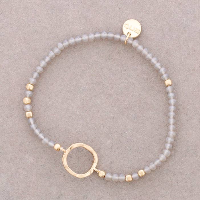 Mat Facetteret Krystalarmbånd med Metalring for engroshandel hos Sonata