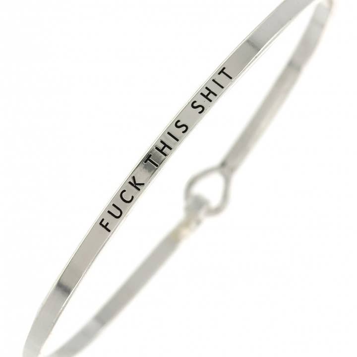 0011 PREMIERE – Engroshandel Manchetarmbånd – FR3766 FUCK THIS Shit_3mm inspireret meddelelsesarmbånd0