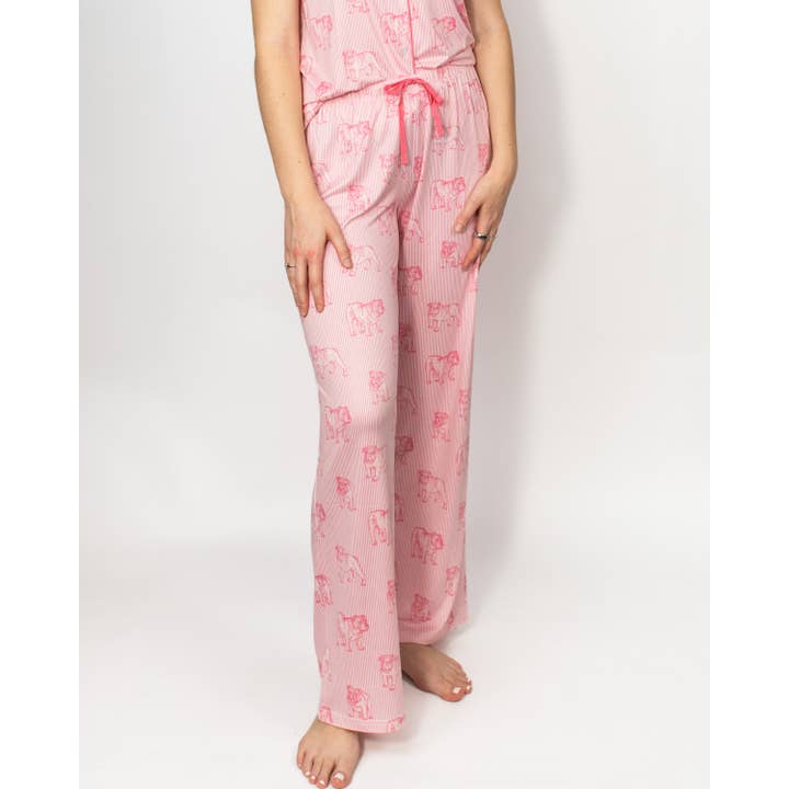 Pantalon de sommeil Bulldog Stare Rose/Rose clair -Assort. pour la vente par The Royal Standard