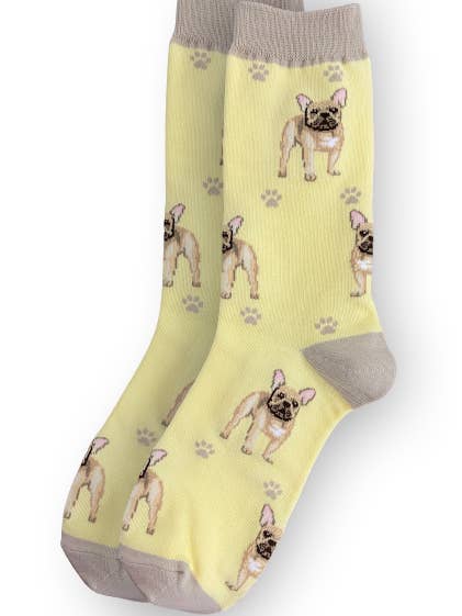 E&S Pets - Wholesale Socks - Unisex - French Bulldog - Unisex - Fun Novelty Crew Dog Socks