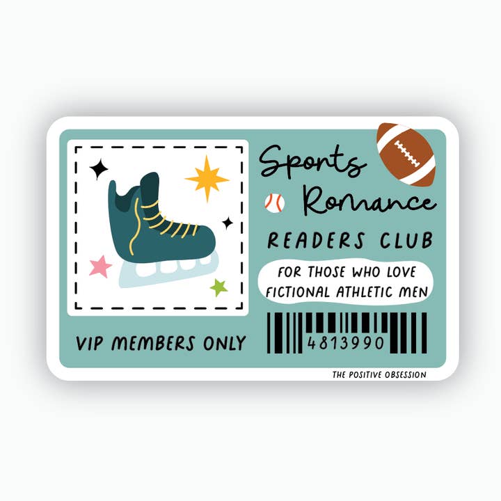 Sports Romance Readers Club Vinyl Sticker, Book Lover Gift for wholesale by Purple Ink Paperie