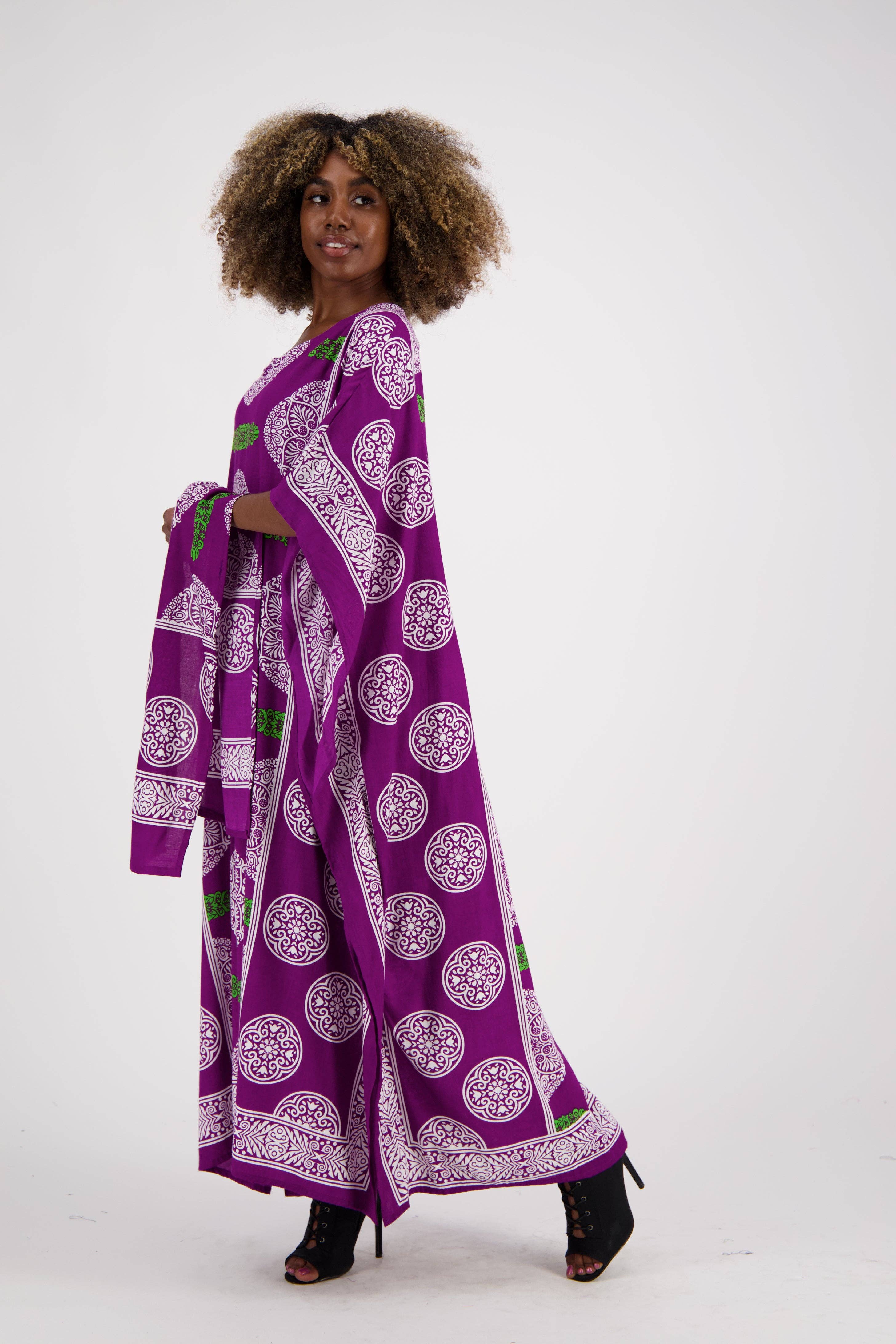 Assorted African Block Print Kaftan KAF-1046 for wholesale on Faire10
